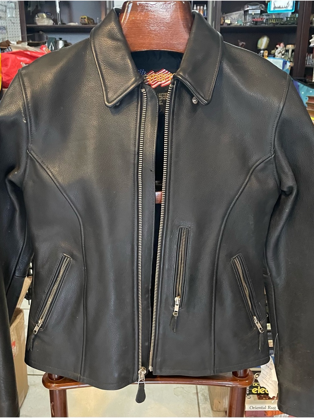 Easy Riders Black Leather Zip-Front Vented Jacket
